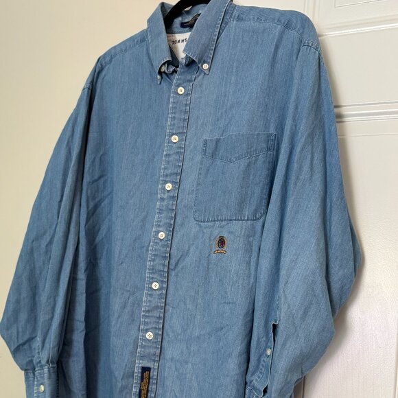 Tommy Hilfiger XL Denim Crest Shirt Vintage Y2K Style Bundle to save 20% - Picture 3 of 7